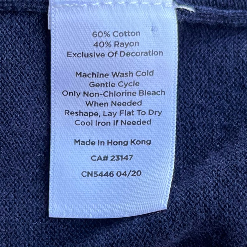 •Talbots• Cotton Blend French Phrases Cardigan - Size Xp - Picture 7 of 9